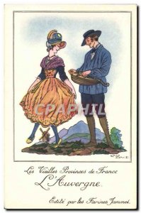 Old Postcard The Old Provinces De France L & # 39Auvergne Advertisement Flour...