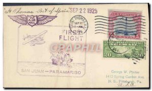 Letter 1st Flight San Juan Paramaribo September 22, 1929