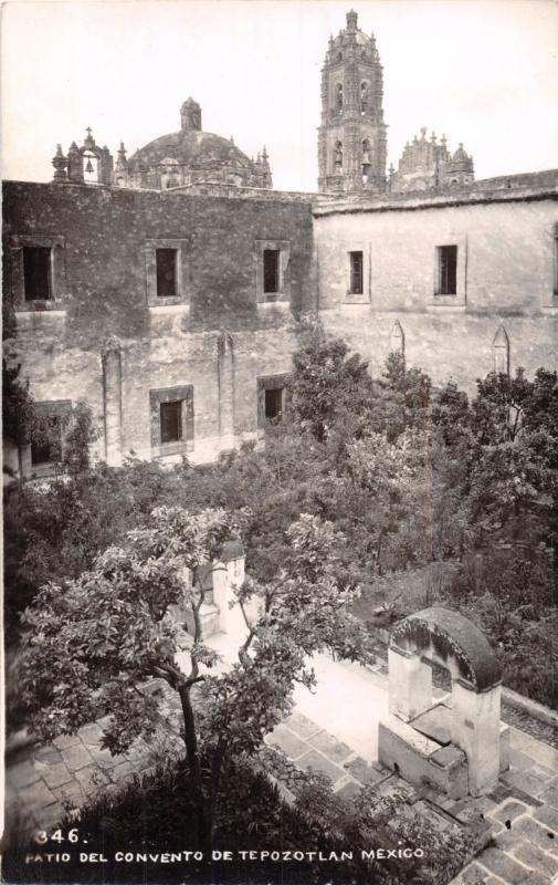 TEPOZOTLAN MEXICO PATIO DEL CONVENTO~ REAL PHOTO POSTCARD 1940s