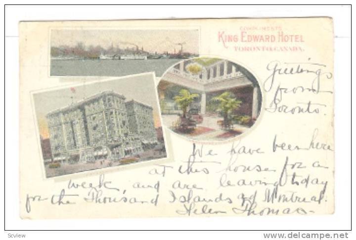 3Views, Oceanliners, Compliments King Edward Hotel (Interior- Exterior), Toro...