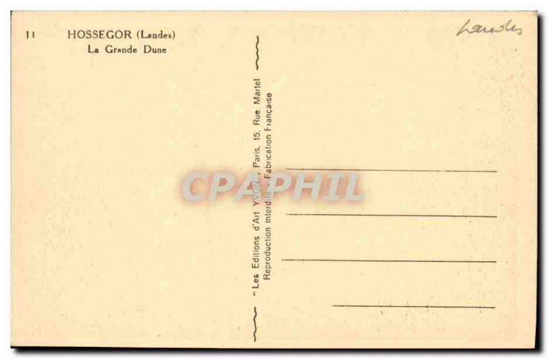 Old Postcard Hossegor Great Dune