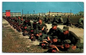 Basic Trainees Dry Fire M1 Carbines at Lackland AFB San Antonio, TX Postcard
