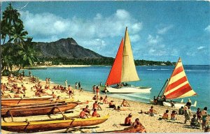 Outrigger Catamaran Waikiki Hawaii Vintage Postcard Standard View Card