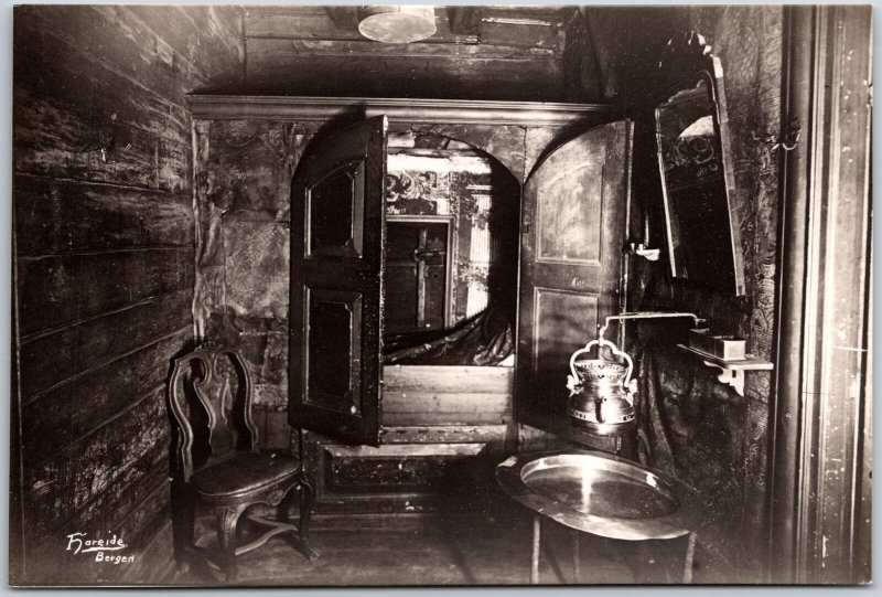 House Interior Hareide Bergen Real Photo RPPC Postcard