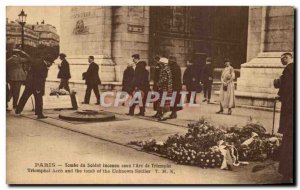 Old Postcard Paris Tomb of the Unknown Soldier under the & # Triumph 39Arc
