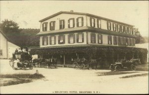 Bradford NH Hotel Car Stagecoach c1910 Real Photo Postcard