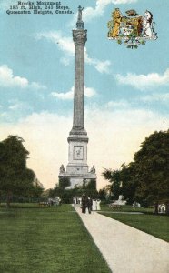 Vintage Postcard 1920's Brocks Monument Queenstou Heights Canada