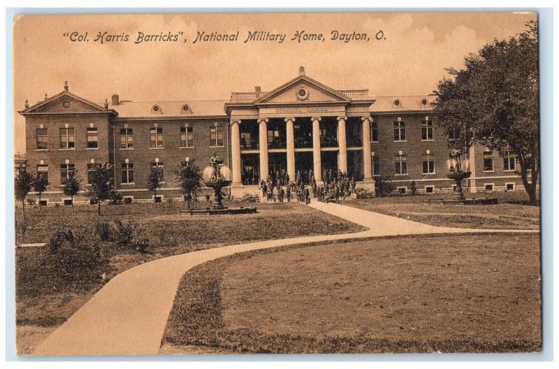 c1905 Col Harris Barricks National Military Home Dayton Ohio OH Postcard