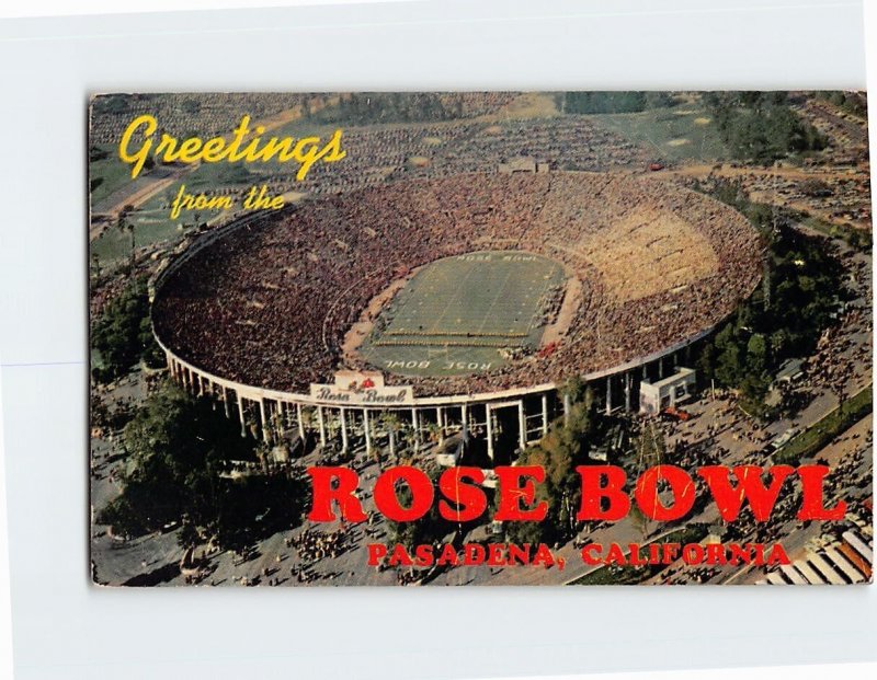 Postcard Greetings from the Rose Bowl, Pasadena, California