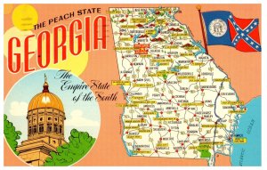 Georgia The Peach State Georgia Postcard Posted 1976