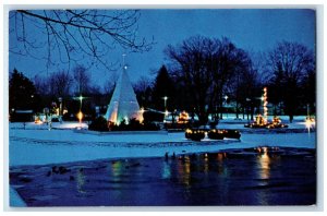 c1960's A Small Section of Annual Christmas Panorama Simcoe Canada Postcard 