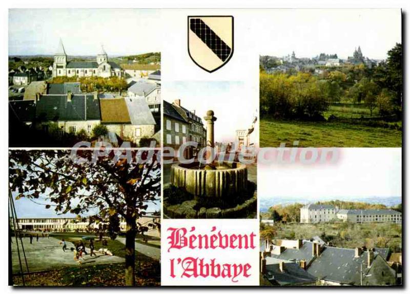 Postcard Modern BENEVENTO-L'ABBAYE abbey church school nursing home group