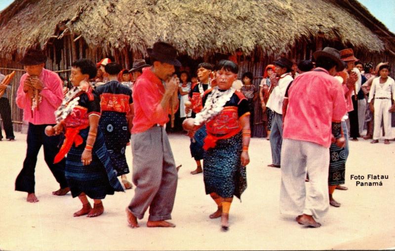 Panama San Blas Indians Dancing During Festivities On Day Of The Indian...