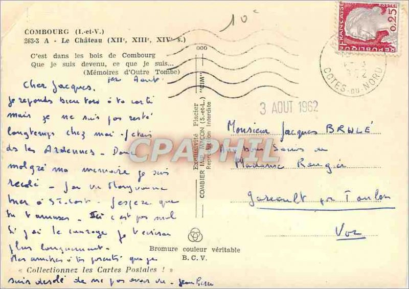 Postcard Modern Combourg L and V Le Chateau