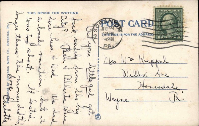 Scranton PA Elks club c1920 Postcard