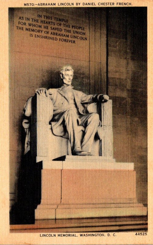 Washington D C The Lincoln Memorial Abraham Lincoln By Daniel Chester French