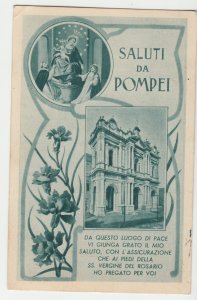 P2486, old postcard italy saluti da pompei postally used