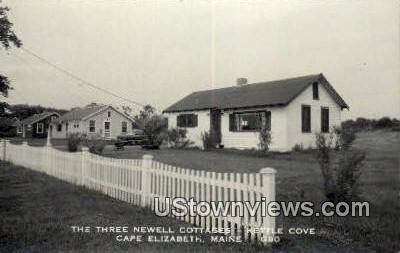 Real Photo, Three Newell Cottages, Kettle Cove in Cape Elizabeth, Maine