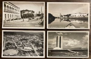 Lot 4 real photo postcards Brazil JOINVILE porto rua padre carlos catarina aerea 