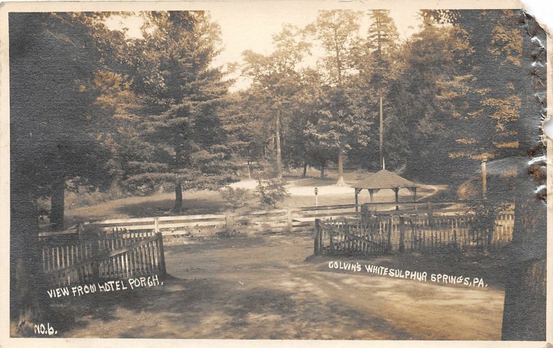 F93/ Sulpher Springs Pennsylvania RPPC Postcard Hotel Porch Colvin's 6