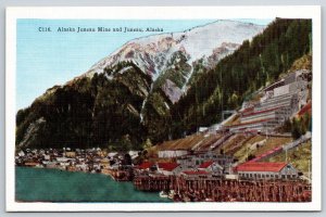 Juneau Alaska~General View Of The City & Mine~HH Tammen Vintage Linen Postcard