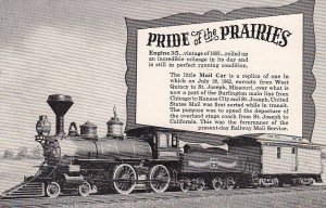 Postcard Railroad Pride of the Prairies Engine 35 Burlington Route Souvenir