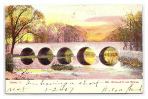 Joliet ILL. Illinois Richard Street Bridge c1907 Postcard