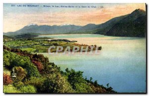 Postcard Old Lake Bourget Brison Lake Aix les Bains and the Dent du Chat