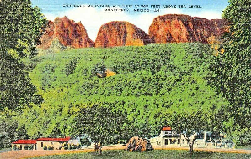 MONTERREY MEXICO~ CHIPINQUE MOUNTAIN-ALTITUDE 10000 ABOVE SEA LEVEL POSTCARD