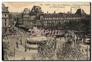 Postcard Old Paris Place de la Republique and Faubourg du Temple Hotel Modern...