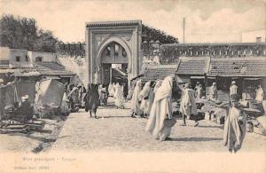 Tanger Tangier Morocco Port Principale Market Scene Antique Postcard J76375