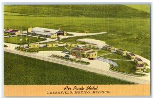 c1950's Bird's Eye View Of Air Park Motel Greenfield Mexico Missouri MO Postcard