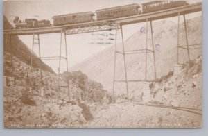 Colorado Central Passenger Train, Georgetown Spiral Loop Trestle, 1986 Postcard