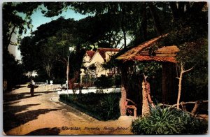 Gibraltar Alameda Rustic Arbour Garden Attractions Postcard