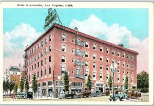 Vintage Hotel Normandie, Los Angles, Calif. Postcard P130