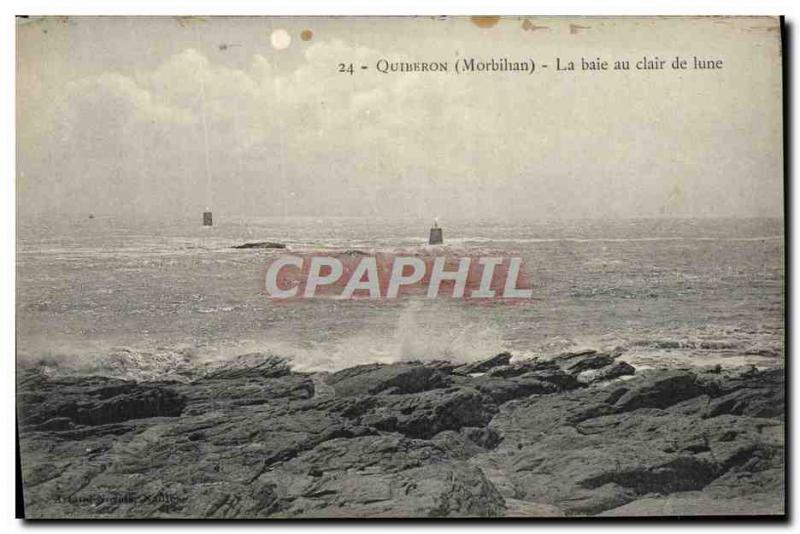 Old Postcard Quiberon Bay Moonlight