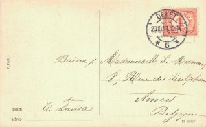 Netherlands Delft Burgwal Maria van Jessekerk Vintage Postcard 08.27