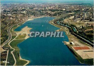 Modern Postcard Dijon (Gold C) Aerial View Lake Kir Tennis