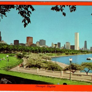 c1970s Chicago, IL Skyline from Shedd Aquarium Park Sears Tower Lake 4x6 PC M14