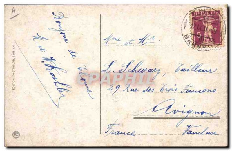 Old Postcard Folklore Alphornbl?ser