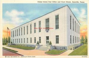 TX, Amarillo, Texas, Post Office, Court House, Curteich