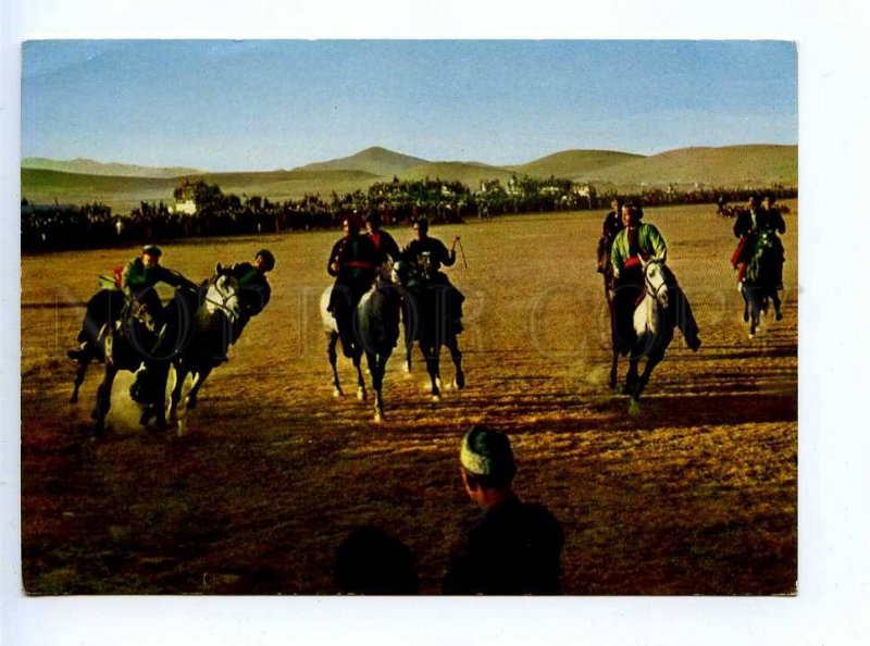 196042 AFGANISTAN Buskaschi game on horses Old photo postcard