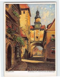 Postcard Alte-Fronveste mit Röderbogen, Rothenburg ob der Tauber, Germany