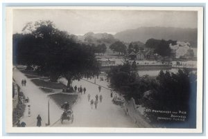 c1910's Promenade Pier Horse Carriage Keswick England RPPC Photo Postcard