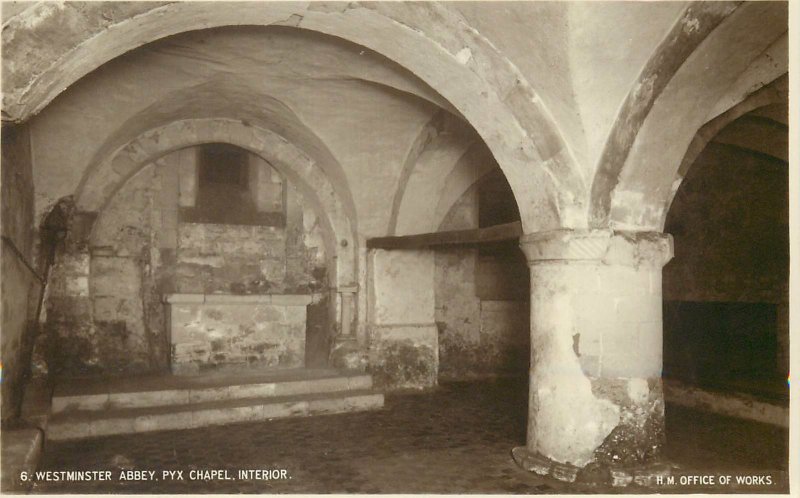 Postcard UK England Westminster, Middlesex abbey Pyx chapel