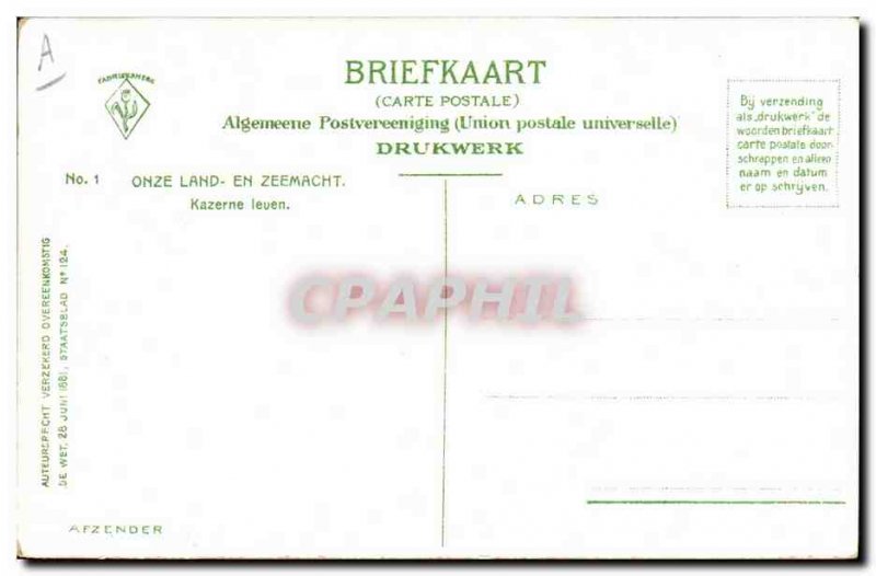 Postcard Old Army Corvee potatoes