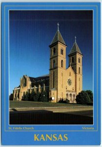 Postcard - Saint Fidelis Church - Victoria, Kansas