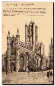 Old Postcard Belgium Ghent Saint Nicolas Church