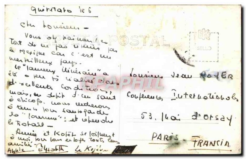 Postcard Old Tipo Zapoteca