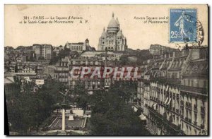 Old Postcard The Paris Square D & # 39Anvers and the Sacre Coeur of Montmartre